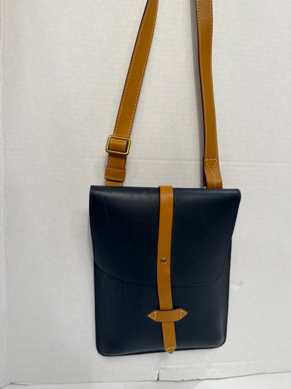 IIIBeCa Joy Gryson Chambers Street Small Navy Blue Leather Crossbody Bag